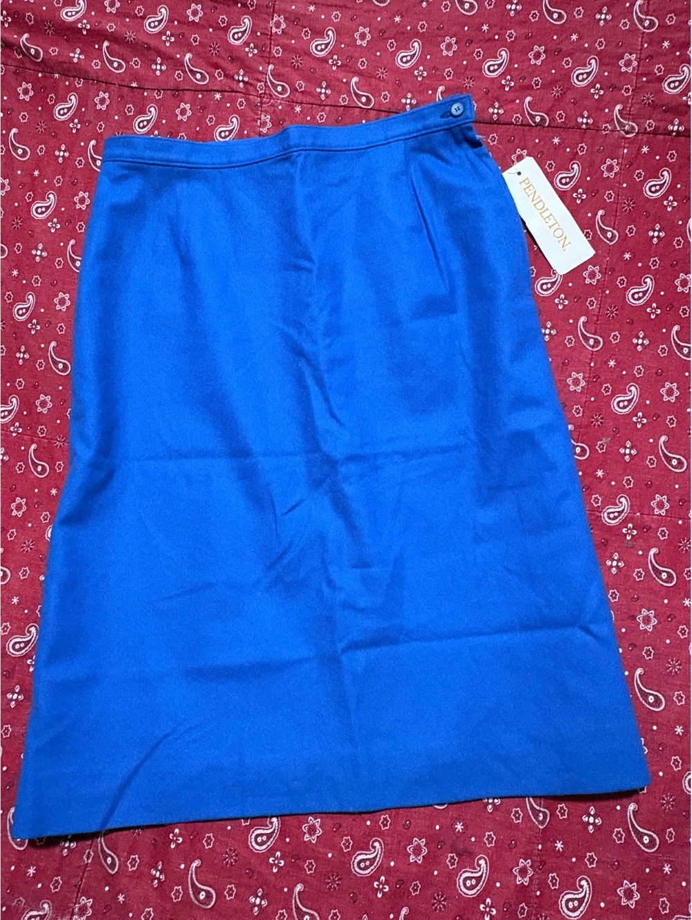 : Vintage NWT Pendleton Skirt 18 Blue 100% Virgin Wool USA deadstock